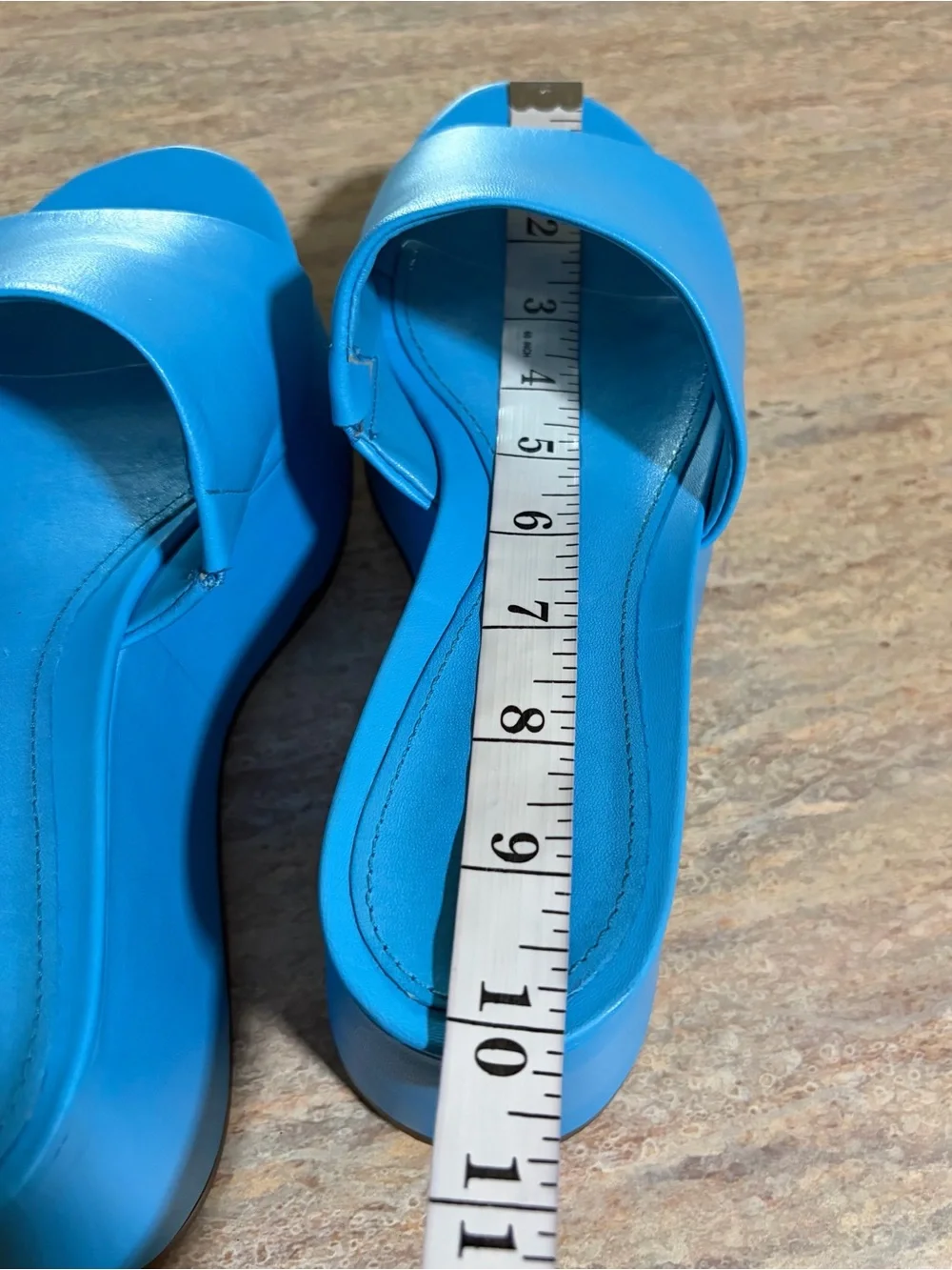 SCHUTZ Bright Blue Platform Slide Mules